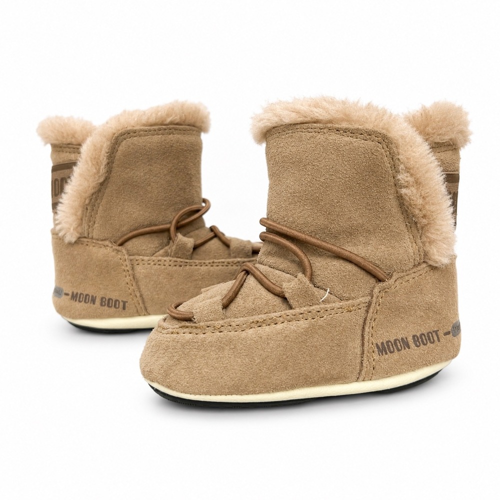 Moon Boot Crib Suede Tan Beige Infant Baby Winter Boots EU 17/18 US 2C/3C